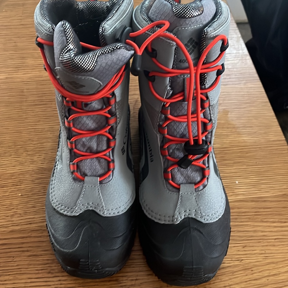 Columbia Gray and Red Winter Boots